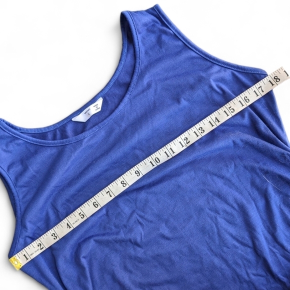 Royal Blue Rouched Side Sleeveless Maternity Top - Picture 5 of 6